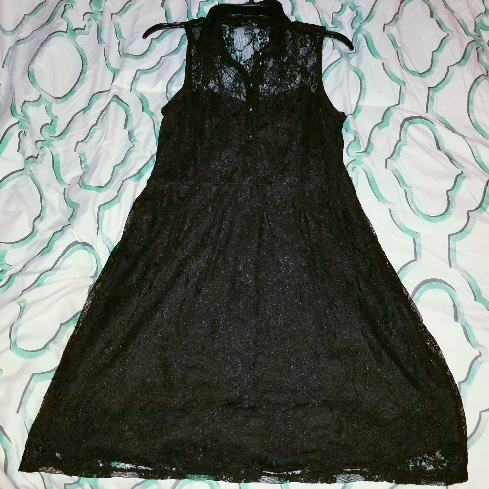 Lace Button Up Dress